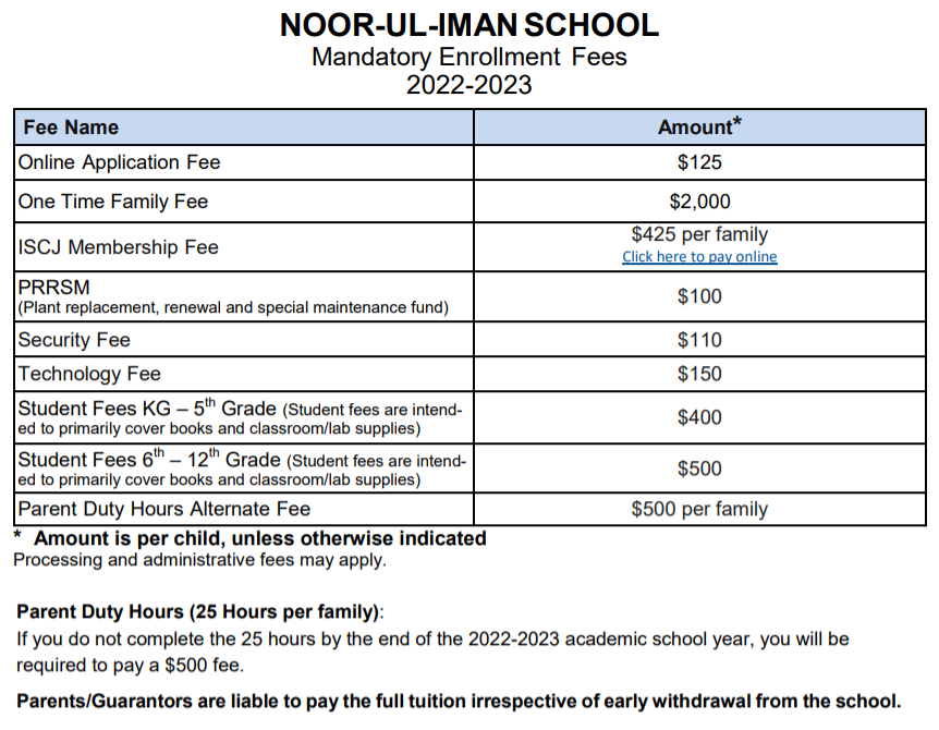 Tuition Noor UL Iman School